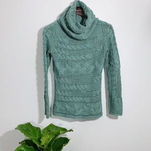 Banana Republic Wool Blend Green Cowl Neck Sweater